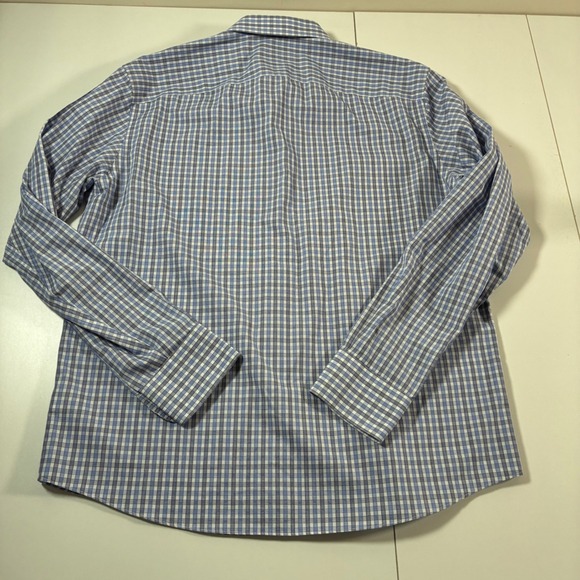 UNTUCKit Button Down Shirt Large Blue Gingham Check Wrinkle Free Oxford - Picture 4 of 8